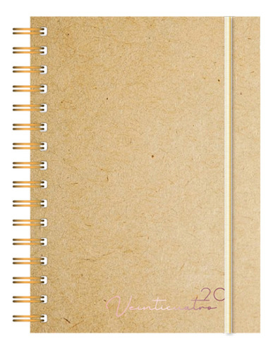 Agenda Onix 2024 16x21 Espiral T/ Dura Diaria Color Kraft C