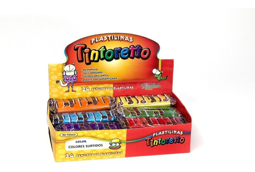 Imagen 2 de 2 de Plastilina Tintoreto X 24 Pancitos Bloques Colores Surtidos