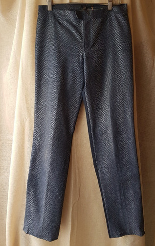 Pantalòn Jean Con Delantera Simil Piel De Vìvora Color Gris