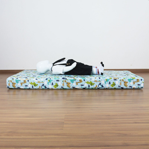 Caminha Espumada Colchão De Dinossauro 1m50m X 80cm X 25cm Cor Azul