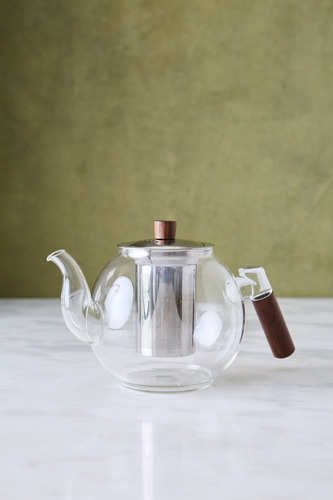 Tetera De Vidrio Isabelle C/infusor Tapa Acero Inox. 1.1 L