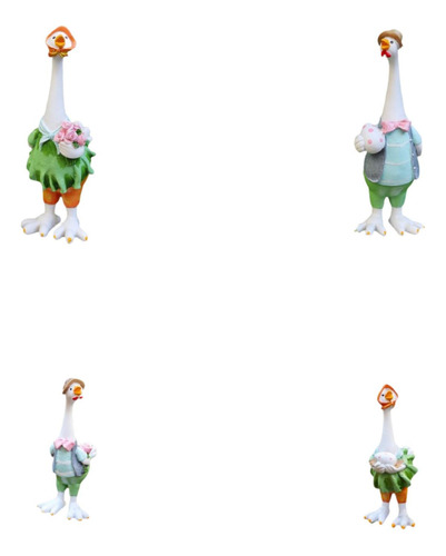 4pcs Resina Pareja Figuras De De Flor Que Sostenía La