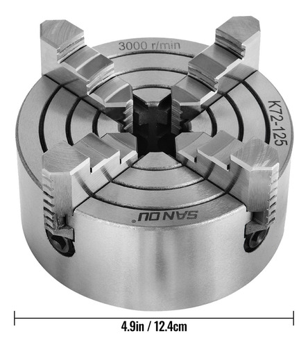 Vevor Mandril De Torno Autocentrante 160 Mm 4 Mordazas