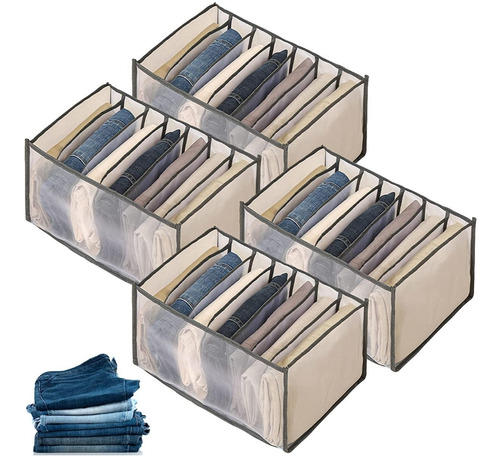 Imagen 4 de 7 de Organizador De Pantalones Jeans 7 Espacios X2 Unidades