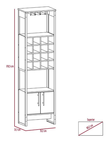Rack Tv60 + Bar Magnum - Miel