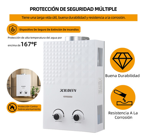 Calentador De Agua 7l Instantaneo Boiler De Paso Gas Lp
