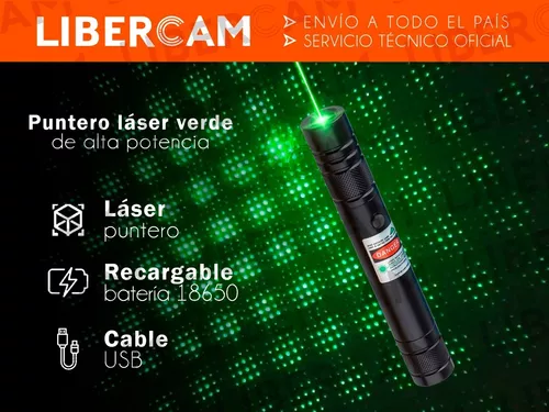 Puntero láser verde de alta potencia, puntero láser verde de alta potencia,  puntero láser de largo alcance, puntero láser verde recargable por USB