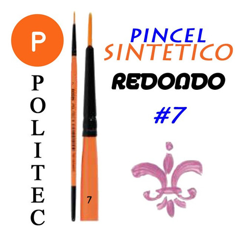 Pincel Politec Sintetico Redondo #7, Pieza