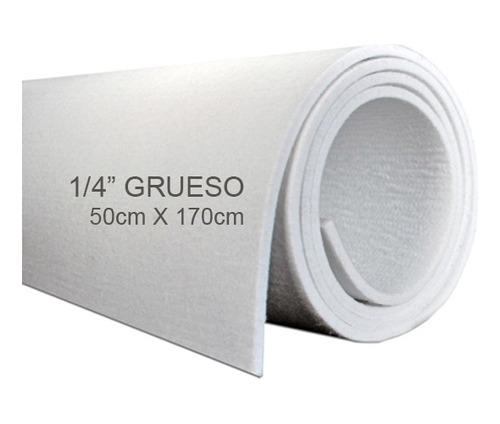 Fieltro Industrial Blanco Fibra Sintetica / 50cm-1/4puLG