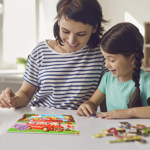 Puzle F En De 30 Piezas Para Niños, Dinosaurio Y Avión, Romp
