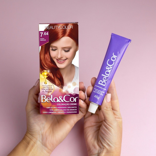 Coloração Kit Bela&cor Todas As Cores - Tinta Para Cabelo Tom 5.3 castanho claro dourado
