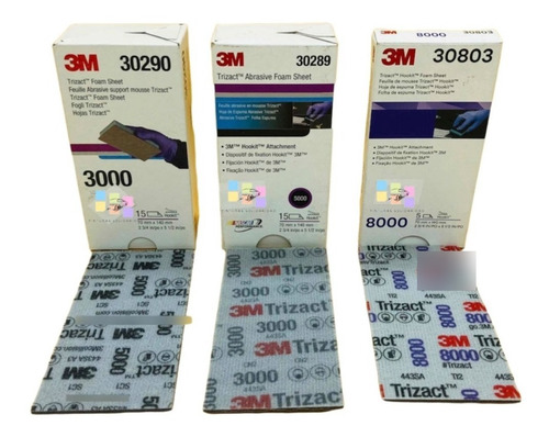 Kit Lijas 3m Trizact (1pz),3000+(1pz),5000+(1pz)8000 