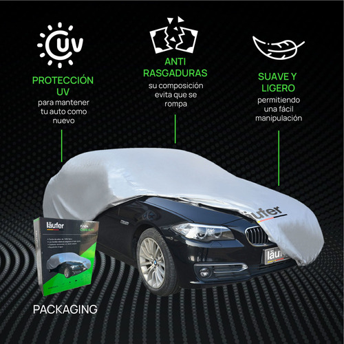 Imagen 4 de 10 de Funda Cubre Auto Laufer Nylon Doble Costura Impermeable