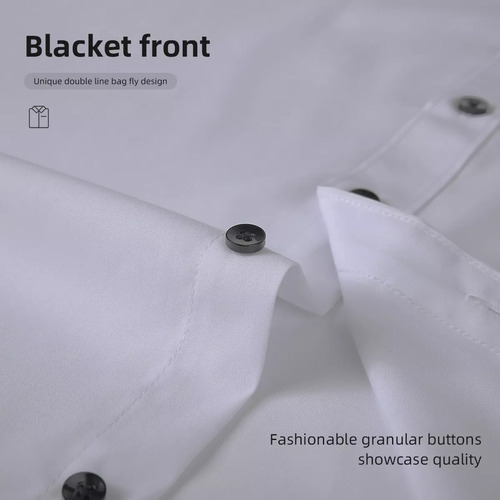 Camisa Delgada De Negocios Simple Antiarrugas Para Hombres