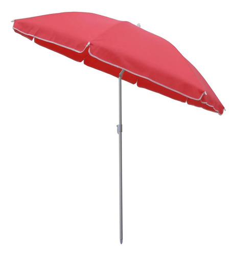 Sombrilla Acero Reforzada Roja 180 Cm Color Rojo Lisa