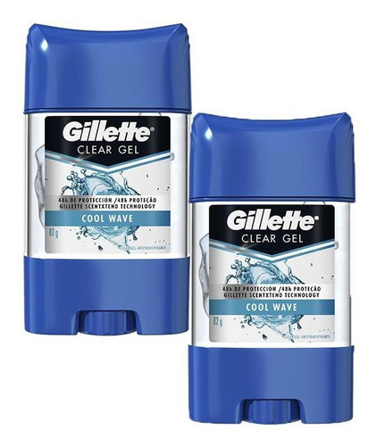 Kit Com 2 Desodorantes Gillette Gel Cool Wave 82g