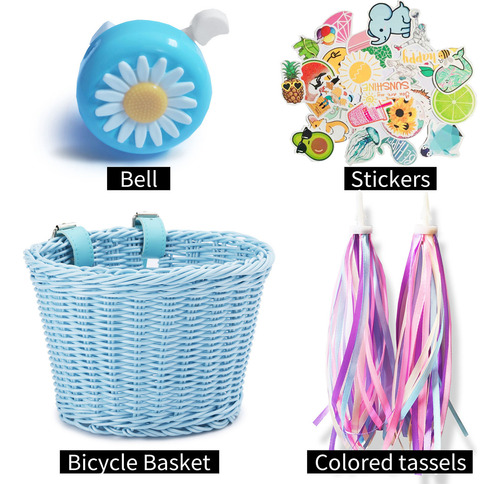(w) Cesta Para Bicicleta, Tejida A Mano, Para Niña, En La Pa