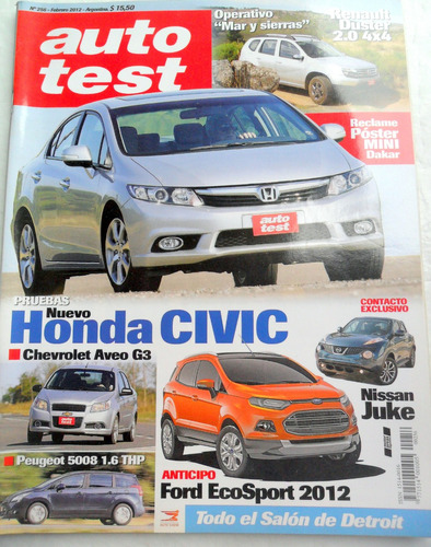 Auto Test 256 Honda Civic , Chevrolet Aveo G3 , Nissan Juke