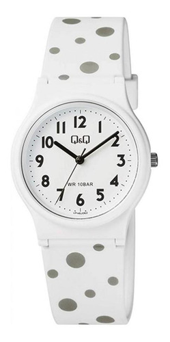 Reloj Q&q Análogo Mujer Vp46-062 Color de la correa Blanco Color del bisel Blanco Color del fondo Blanco