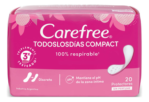 Protectores Diarios Carefree Compact Todos Los Días X 20 Un