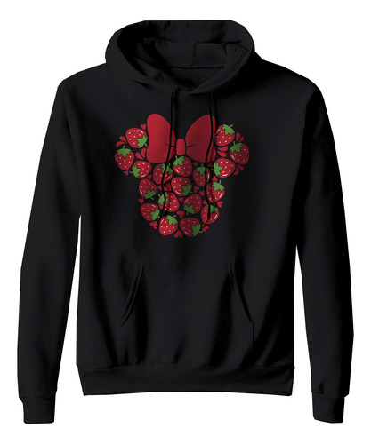 Sudadera Mickey Minnie Mouse Rostro Silueta Patron Fresas