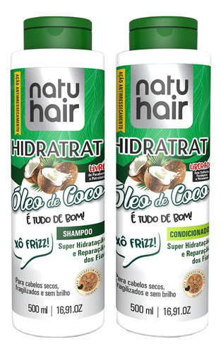 Kit Shampoo + Condicionador Natuhair Óleo De Coco 500ml