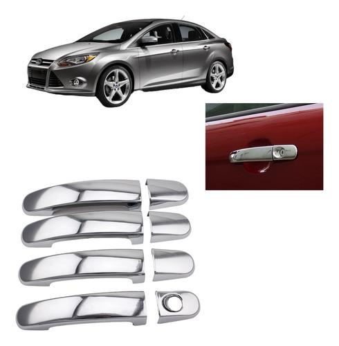 Cubre Manijas Cromadas Ford Focus 2012 2013 2014 2015 2016 2017 Accesorios