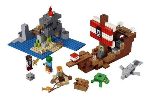 Imagem 4 de 7 de Lego Minecraft A Aventura Do Barco Pirata 386 Peças 21152