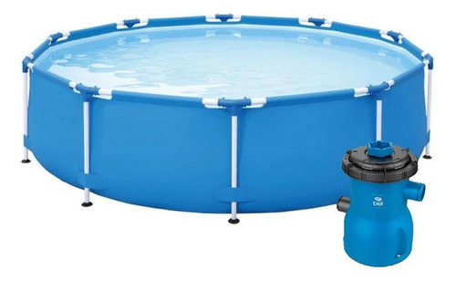 Piscina Com Armação 5.000 Litros Mor Com Bomba Filtro Bel Cor Azul-celeste Não Aplica