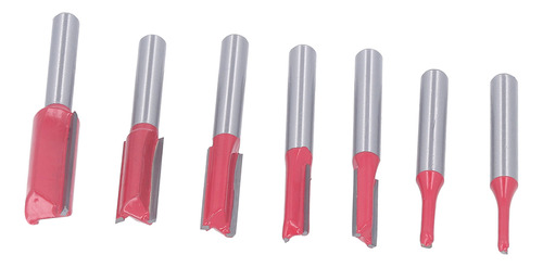 Juego De 7 Fresas De Acero Tungsteno Con Mango Recto De 6,35