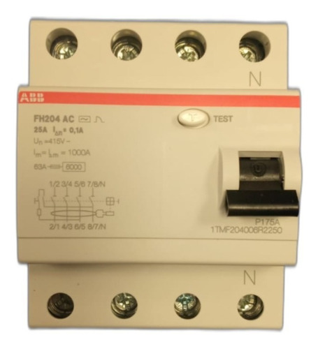 Interruptor Diferencial Disyuntor Abb 4x25 Amp 100ma