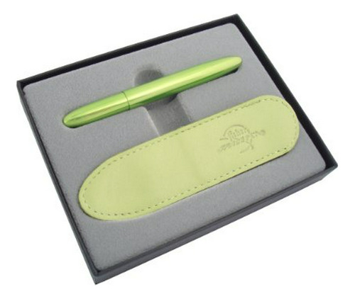 Bolígrafos - Fisher Bullet Space Pen With Green Leather Pouc