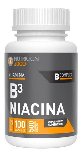 Vitamina B3 Niacina 100 Tabletas 500 Mg Nutricion 2000