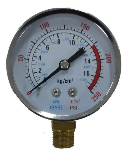 Manômetro Vertical 180lbs 1/4 Bsp Compressor Ar Sanre Brasil