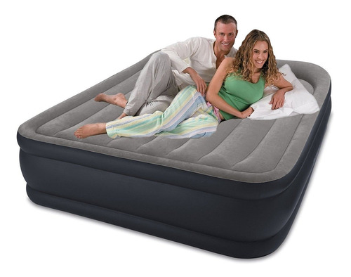 Colchão Inflável Casal Intex Durabeam E Bomba Elétrica 220v