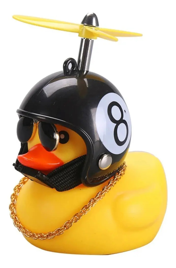 Buzina Pato Amarelo de Capacete Hélice para Bicicleta