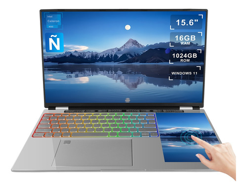 Laptop 15.6+7 Doble Pantalla Intel Celeron N95 16+1024gb W11