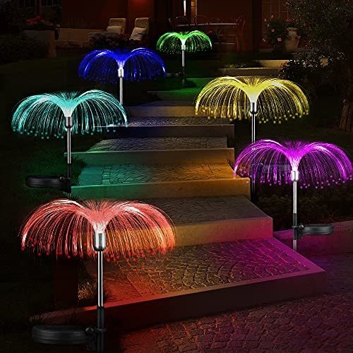 2 Pack Solar Garden Lights Outdoor, 7 Color Cambiar Y6dfk