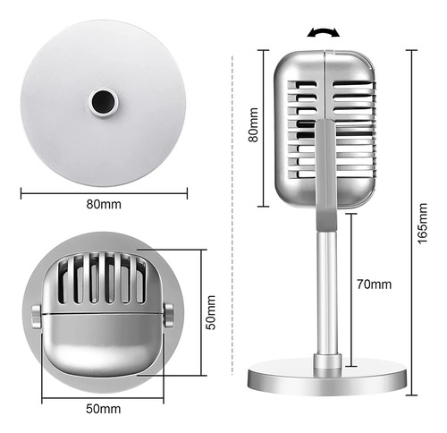 Micrófono Vocal Dinâmico Retrô H8classic Vintage Mic Univers