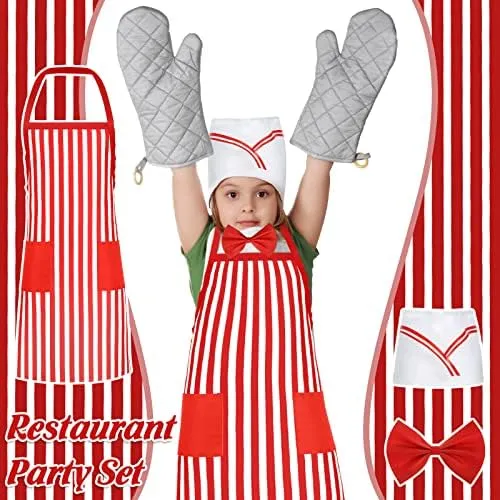Kit De Disfraz De Camarero Para Niños, 3 Piezas, Disfraz De
