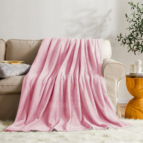 Manta De Microfibra Lisa Soft Veludo Casal Cobertor Casa Premium Quentinha Cor Rosa Claro