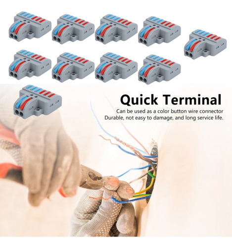 For 10* Bloques Terminales 2entradas 6salidas Cableado
