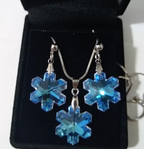 Imagem 5 de 6 de Conjunto Cristal Swarovski Floco De Neve