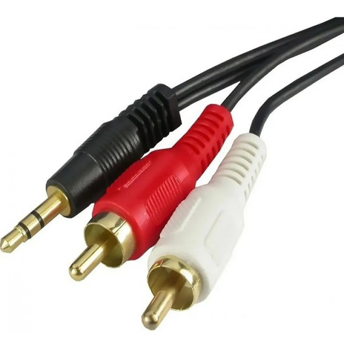 Cabo Auxiliar P2 Macho X 2 Rca Macho Audio 5 Metros Som