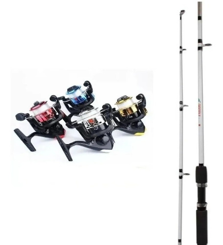 Caña De Pescar 2.10 Mtrs. + Reel Excelente Calidad