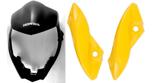 Carenagem Farol Cb 300 Com Par Abas Amarelo 1° Linha