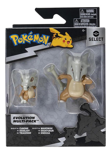 Figura Pokemon Pack Evolução Marowak E Cubone Select Edition
