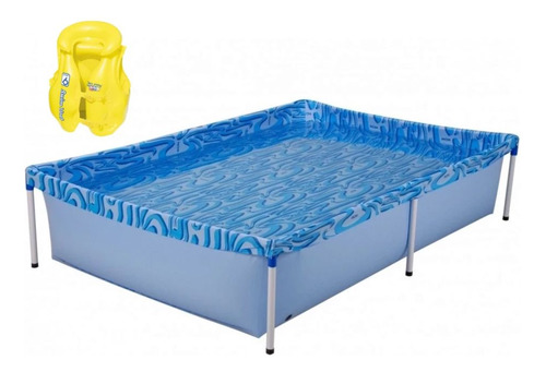 Kit Piscina De Armação Retangular Infantil 1000l + Colete In