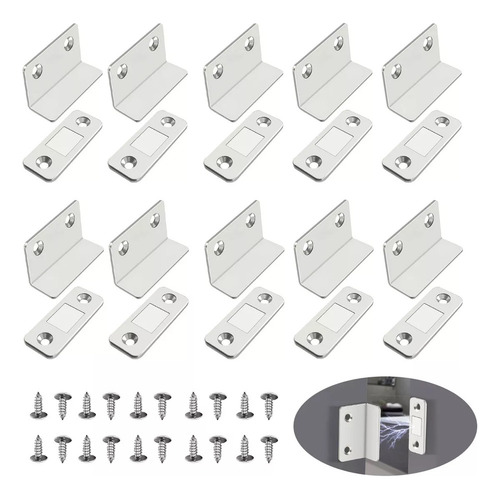 10 Cuñas Magnéticas Invisibles Para Puertas De Gabinetes, Ce