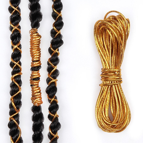 Imagen 6 de 10 de Ultra Braid Trenzas Doradas - Hilo Dorado Extension De Pelo